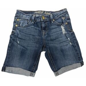 Girls Justice Denim‎ Cuffed Distressed Shorts Size 10 Regular
